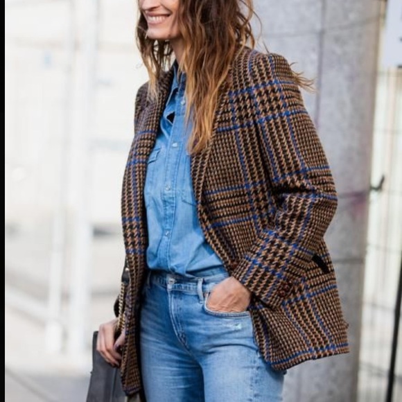 Vintage | Wool Blend Plaid Blazer - Picture 8 of 12